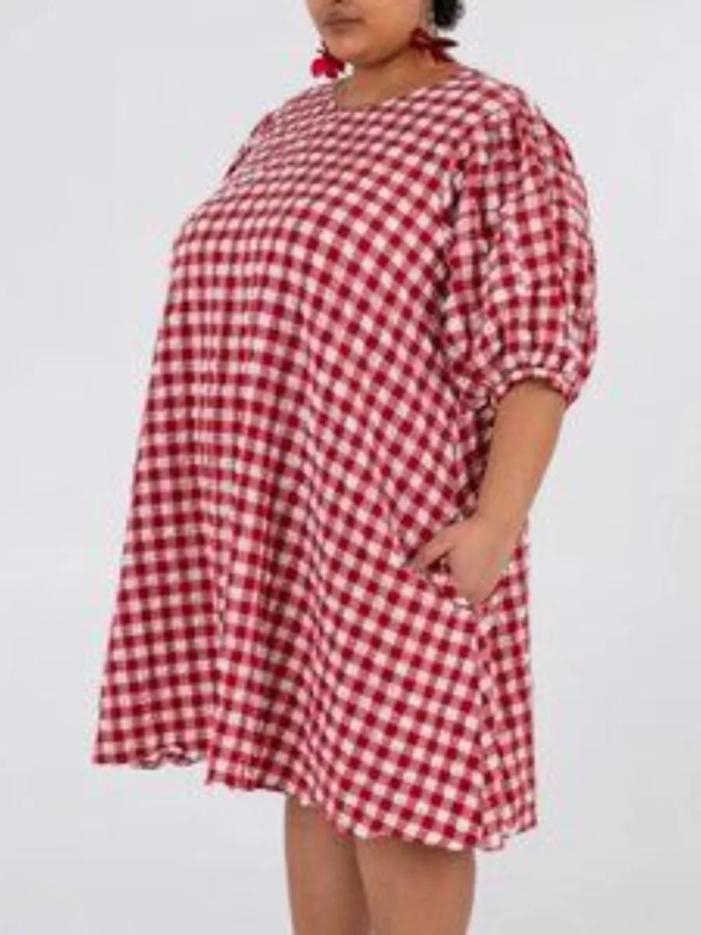 Wray NYC Orion Dress Red Lipstick Check Sz 3X 3XL Plus